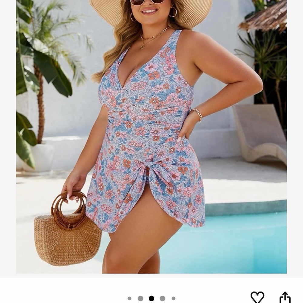 Floral one piece swimsuit/swimdress - Picture 5 of 6